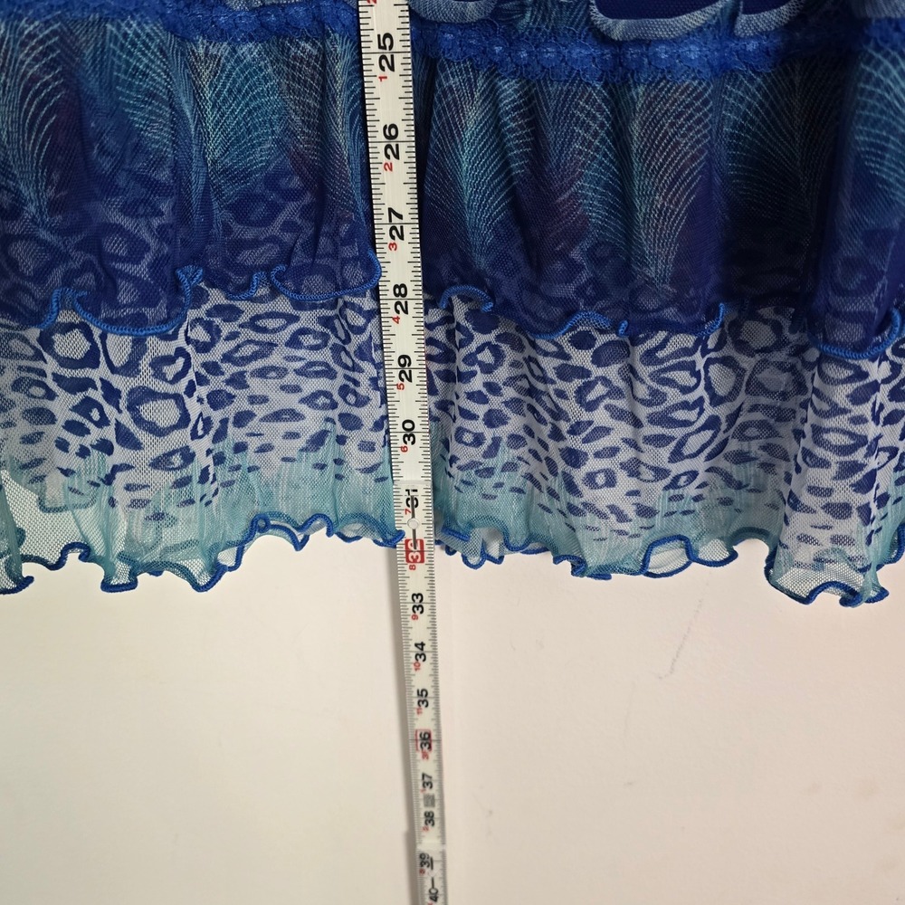 Lapis Convertible Skirt Dress L Blue Animal Peacock Print Beach Boho Gypsy Festi - Picture 6 of 9